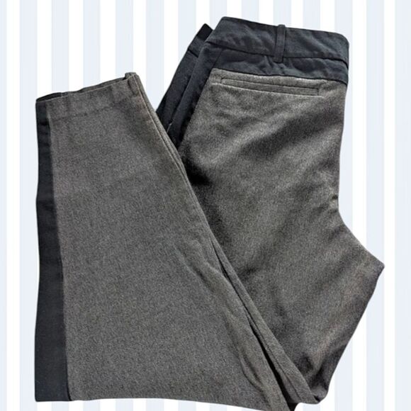 Mossimo Grey & Black Mid Rise Stretch Cotton Cropped Tuxedo Trousers Size 12 - Picture 4 of 12